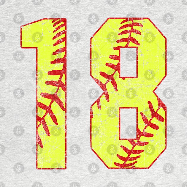 Fastpitch Softball Number 18 #18 Softball Shirt Jersey Uniform Favorite Player Biggest Fan by TeeCreations